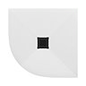 Imperia 800 x 800mm White Slate Effect Quadrant Shower Tray + Black Waste