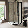 Imperia 800 x 800mm White Slate Effect Quadrant Shower Tray + Black Waste