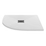 Imperia 800 x 800mm White Slate Effect Quadrant Shower Tray + Graphite Waste