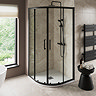 Imperia 800 x 800mm White Slate Effect Quadrant Shower Tray + Graphite Waste