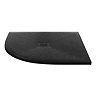 Imperia 800 x 800mm Black Slate Effect Quadrant Shower Tray + Black Waste