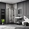 Imperia 800 x 800mm Black Slate Effect Quadrant Shower Tray + Black Waste  In Bathroom Large Image