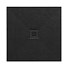 Imperia 800 x 800mm Black Slate Effect Square Shower Tray + Black Waste