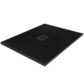 Imperia 900 x 900mm Black Slate Effect Square Shower Tray + Black Waste Medium Image