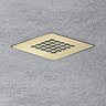 Imperia 800 x 800mm Graphite Slate Effect Square Shower Tray + Brushed Brass Waste
