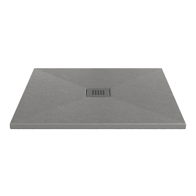 Imperia 800 x 800mm Graphite Slate Effect Square Shower Tray + Graphite Waste