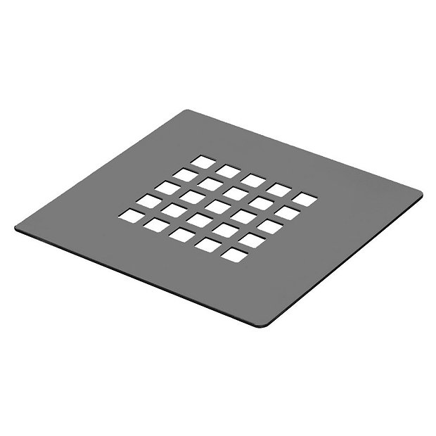 Imperia 800 x 800mm Graphite Slate Effect Square Shower Tray + Graphite Waste  Profile Large Image