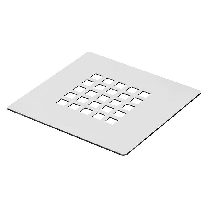 Imperia 800 x 800mm White Slate Effect Square Shower Tray + White Waste  Profile Large Image