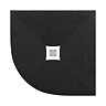Imperia 900 x 900mm Black Slate Effect Quadrant Shower Tray + White Waste
