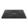 Imperia 900 x 900mm Black Slate Effect Square Shower Tray + Graphite Waste