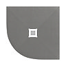 Imperia 900 x 900mm Graphite Slate Effect Quadrant Shower Tray + White Waste