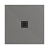 Imperia 900 x 900mm Graphite Slate Effect Square Shower Tray + Black Waste