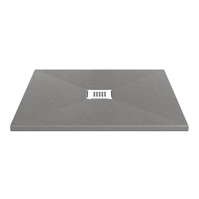 Imperia 900 x 900mm Graphite Slate Effect Square Shower Tray + White Waste