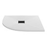 Imperia 900 x 900mm White Slate Effect Quadrant Shower Tray + Black Waste