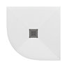 Imperia 900 x 900mm White Slate Effect Quadrant Shower Tray + Graphite Waste