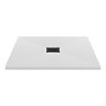 Imperia 900 x 900mm White Slate Effect Square Shower Tray + Black Waste