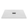 Imperia 900 x 900mm White Slate Effect Square Shower Tray + Graphite Waste