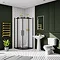Imperia 900 x 900mm Black Slate Effect Quadrant Shower Tray + Black Waste  In Bathroom Large Image