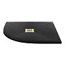 Imperia 900 x 900mm Black Slate Effect Quadrant Shower Tray + Brushed Brass Waste