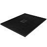 Imperia 900 x 900mm Black Slate Effect Square Shower Tray + Black Waste