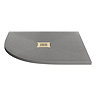 Imperia 900 x 900mm Graphite Slate Effect Quadrant Shower Tray + Brushed Brass Waste
