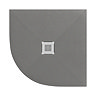 Imperia 900 x 900mm Graphite Slate Effect Quadrant Shower Tray with Chrome Waste