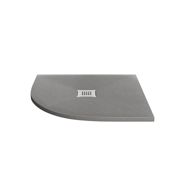 Imperia 900 x 900mm Graphite Slate Effect Quadrant Shower Tray with Chrome Waste