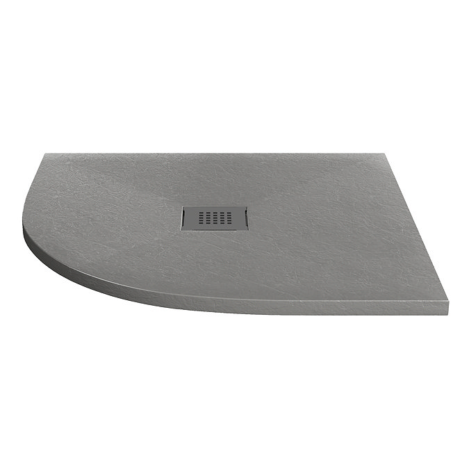 Imperia 900 x 900mm Graphite Slate Effect Quadrant Shower Tray + Graphite Waste