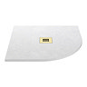 Imperia 900 x 900mm White Slate Effect Quadrant Shower Tray + Brushed Brass Waste