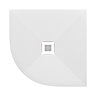 Imperia 900 x 900mm White Slate Effect Quadrant Shower Tray + White Waste