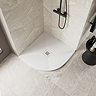 Imperia 900 x 900mm White Slate Effect Quadrant Shower Tray with White Waste
