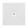 Imperia 900 x 900mm White Slate Effect Square Shower Tray with White Waste