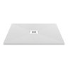 Imperia 900 x 900mm White Slate Effect Square Shower Tray + White Waste