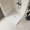 Imperia 900 x 900mm White Slate Effect Square Shower Tray + White Waste