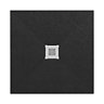 Imperia 900 x 900mm Black Slate Effect Square Shower Tray + Chrome Waste