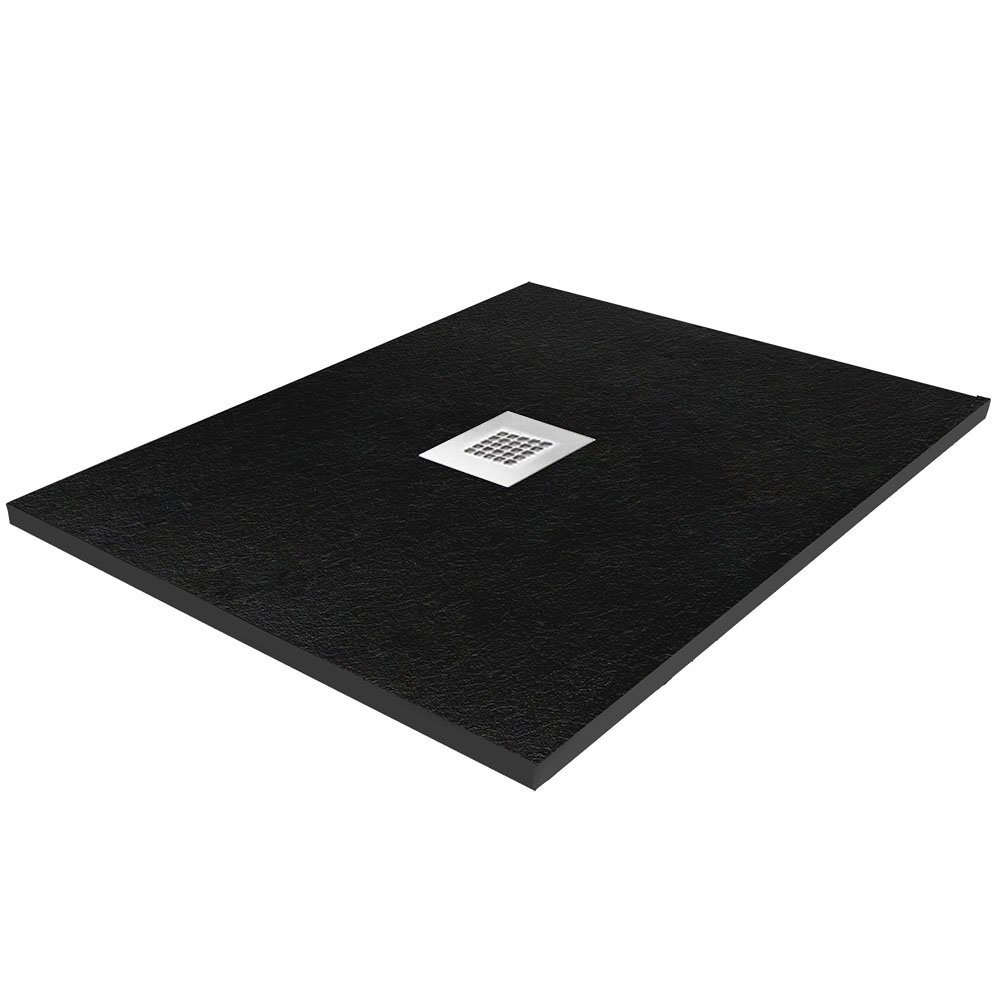 Imperia Black Slate 900 x 900 Square Shower Tray Inc. Chrome Waste at ...