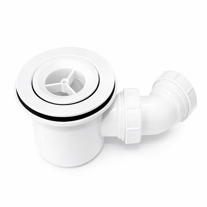 Imperia 800 x 800mm Black Slate Effect Quadrant Shower Tray with Chrome Waste