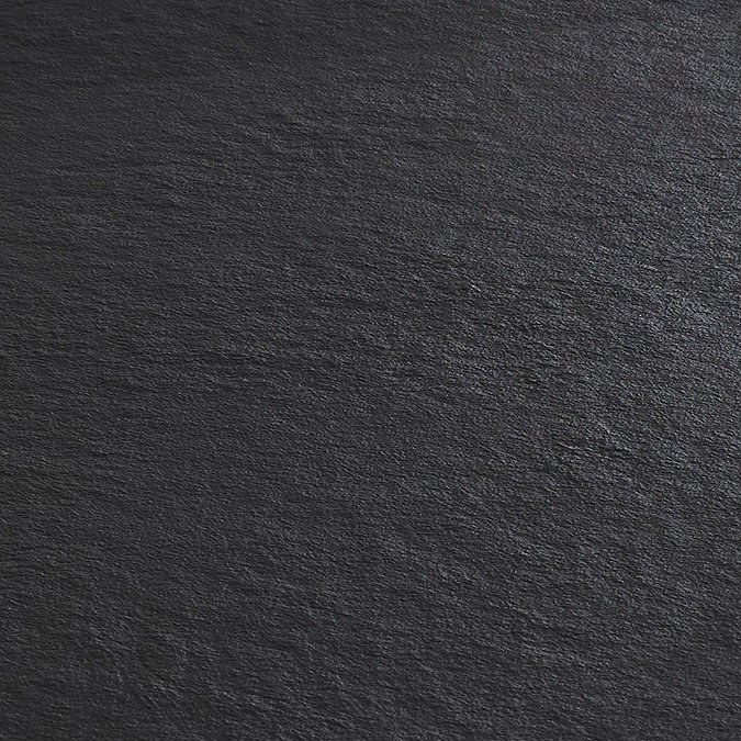 Imperia 900 x 900mm Black Slate Effect Quadrant Shower Tray + Chrome Waste  In Bathroom Large Image