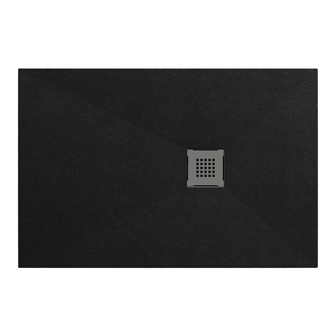 Imperia Black Slate Effect Rectangular Shower Tray 1200 x 800mm with Graphite Waste