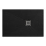 Imperia Black Slate Effect Rectangular Shower Tray 1200 x 800mm with Graphite Waste