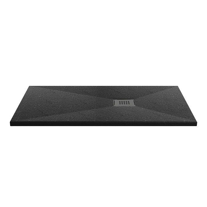 Imperia Black Slate Effect Rectangular Shower Tray 1400 x 800mm with Graphite Waste