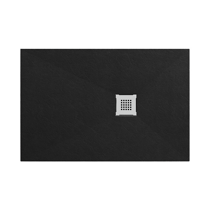 Imperia 1400 x 800mm Black Slate Effect Rectangular Shower Tray with Chrome Waste
