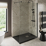 Imperia 1400 x 900mm Black Slate Rectangular Shower Tray with Chrome Waste