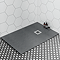 Imperia Graphite Slate Effect Rectangular Shower Tray 1000 x 700mm with Chrome Waste