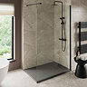 Imperia Graphite Slate Effect Rectangular Shower Tray 1000 x 700mm with Graphite Waste