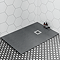 Imperia Graphite Slate Effect Rectangular Shower Tray 1200 x 700mm with Chrome Waste
