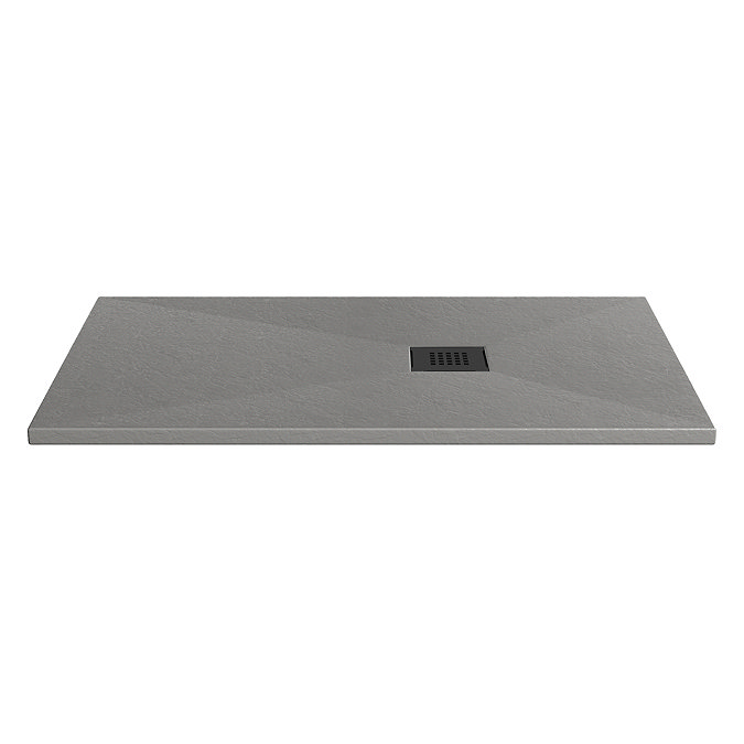 Imperia Graphite Slate Effect Rectangular Shower Tray 1200 x 800mm with Black Waste