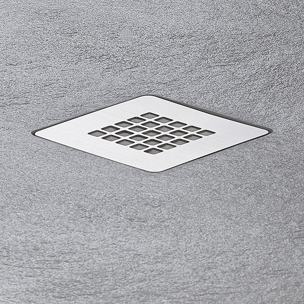 Imperia 1400 x 900mm Graphite Slate Effect Rectangular Shower Tray + Chrome Waste  Feature Large Image