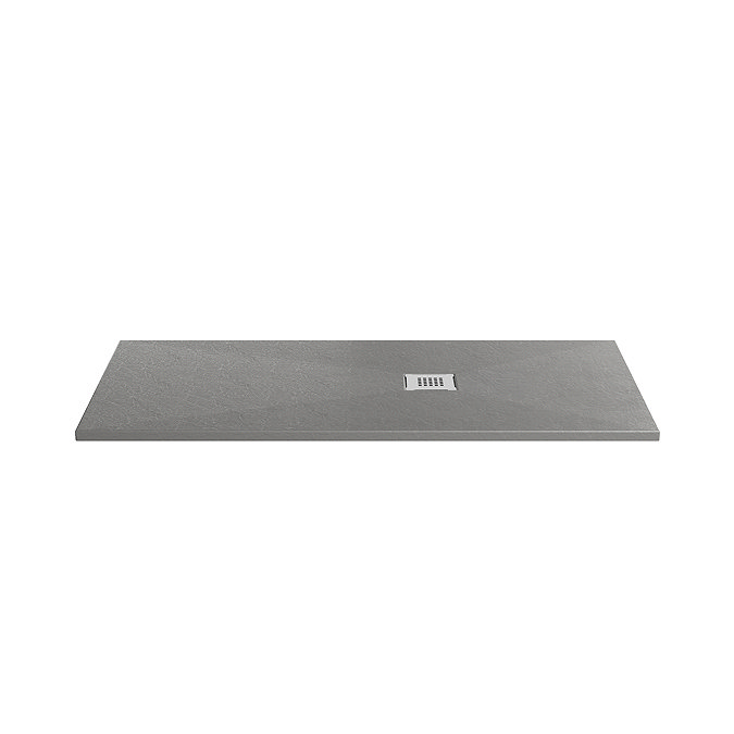 Imperia 1600 x 900mm Graphite Slate Effect Rectangular Shower Tray with Chrome Waste