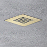 Imperia Graphite Slate Effect Rectangular Shower Tray 1700 x 700mm with Brushed Brass Waste